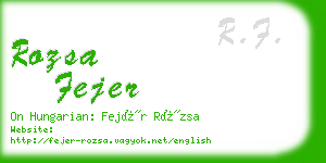 rozsa fejer business card